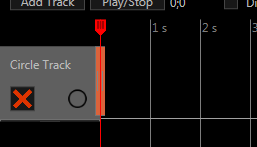 The newly created circle track on the timeline