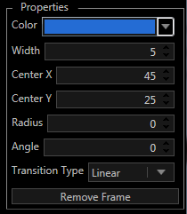Properties for the first keyframe