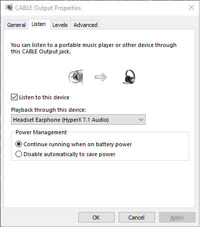 Cable Output Properties