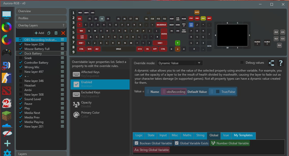 Global variable usage in Aurora-RGB