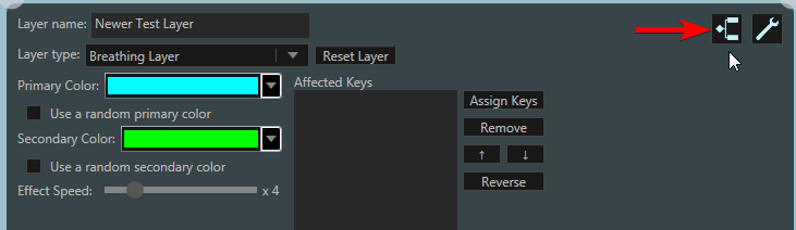 The button to open the overrides editor